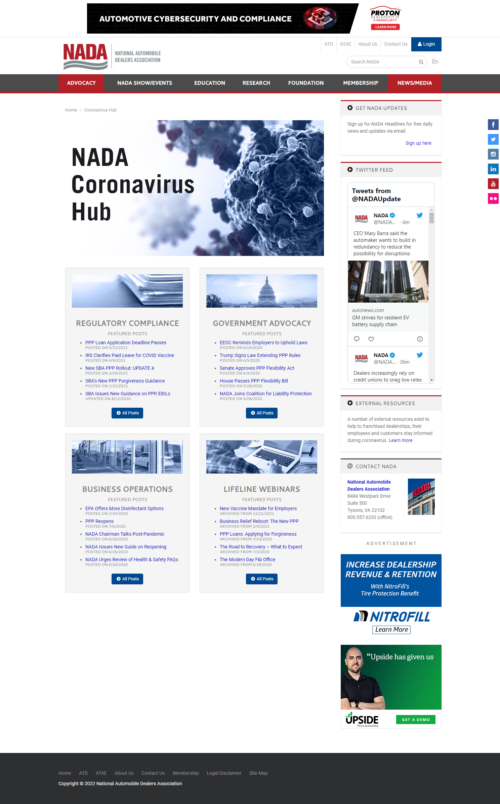 NADA Coronavirus Hub