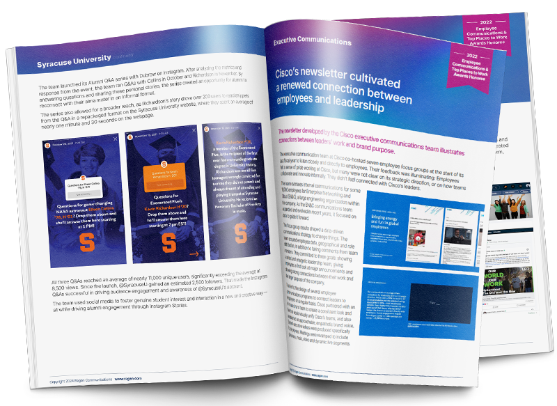 Top Case Studies in Employee Communications Guidebook - Open booklet