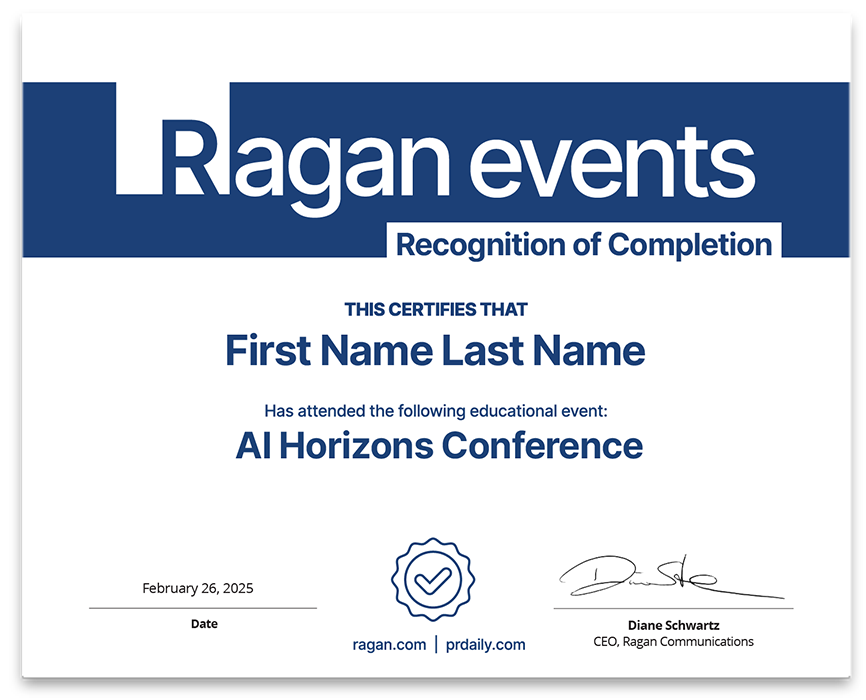 AI Horizons Conference Certificate