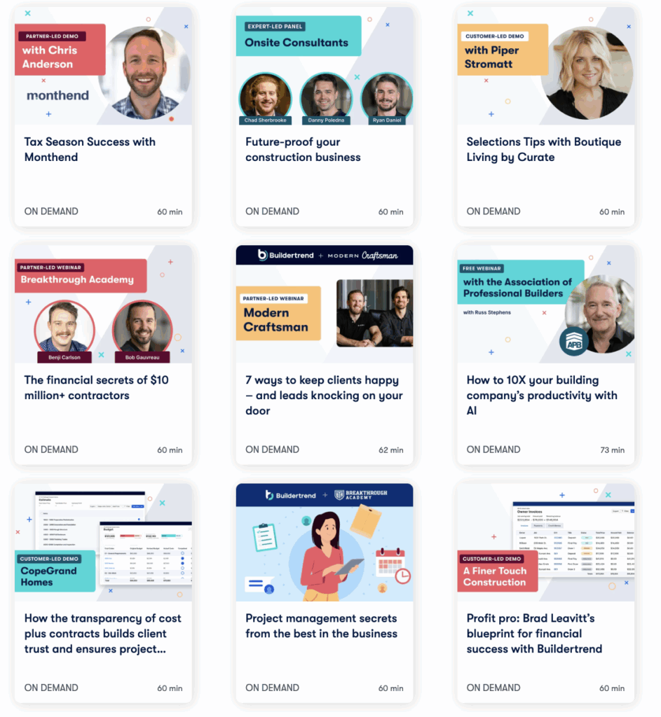 Builder-Led Webinar Series