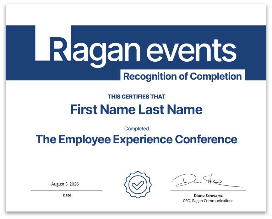 The Employee Experience Conference Certificate
