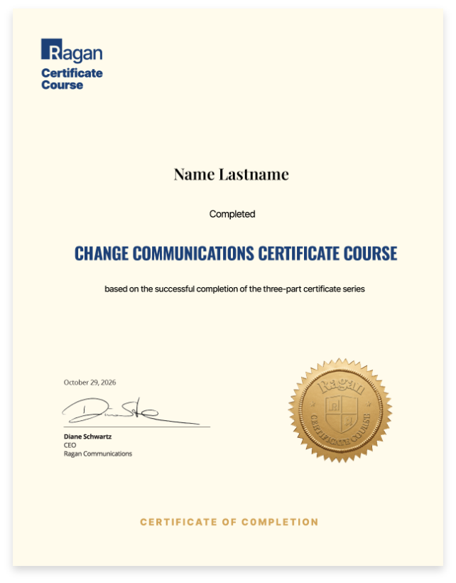 Change Communications Certificate Course Certificate