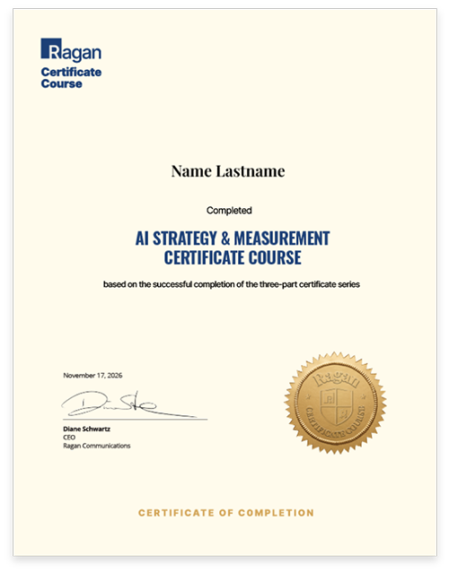 AI Strategy & Measurement Certificate Course Certificate