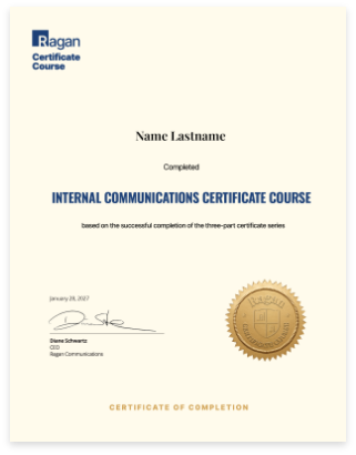 Internal Communications Certificate Course Certificate